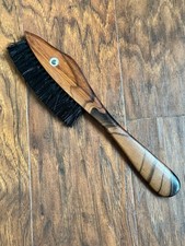 Vtg 1940s Handcrafted Wooden Fish Shoe Horn Clothes Brush Black Bristles Tawain