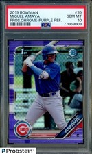 2019 Bowman Chrome Purple Refractor #35 Miguel Amaya RC Rookie 104/250 PSA 10