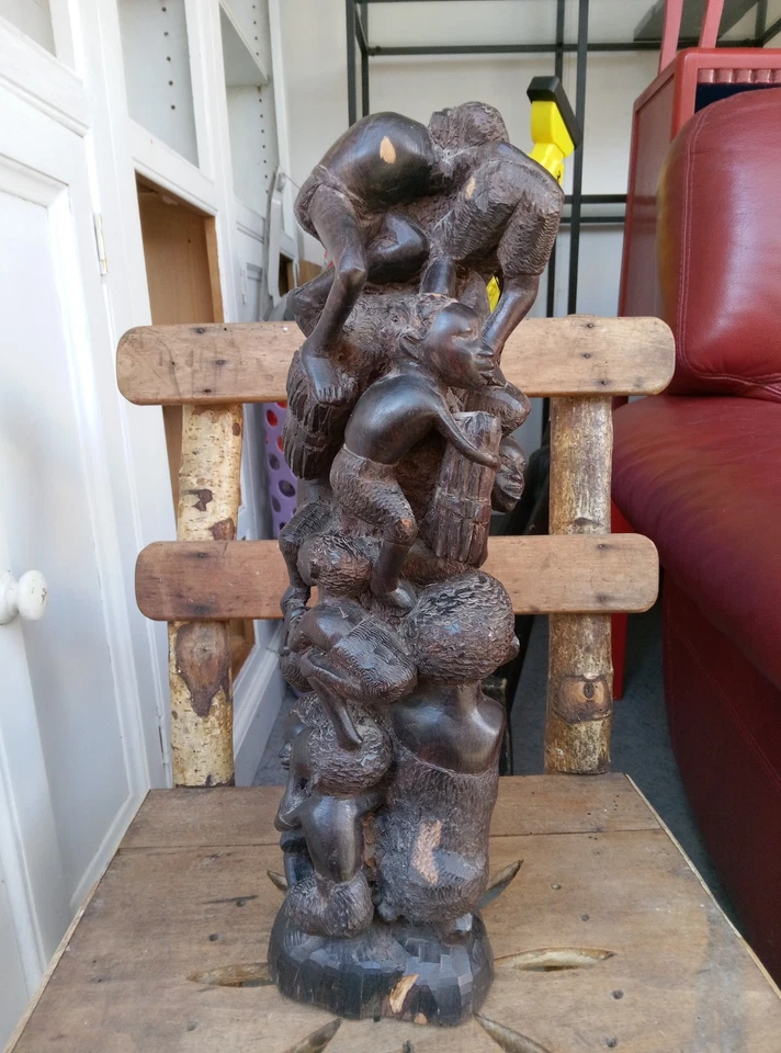 Statue En Bois Africaine Ancienne - Photo 2/4