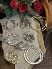 34. Vintage and Now 925 Sterling Silver , GF Hoop Earrings 8pr on YOUR CHOICE
