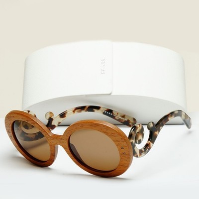 PRADA sunglasses 三角ロゴ マーブル ブラウン 27L ケース PRADA プラダ 三角ロゴ べっ甲調 サングラス SPR27L ブラウン ケース付