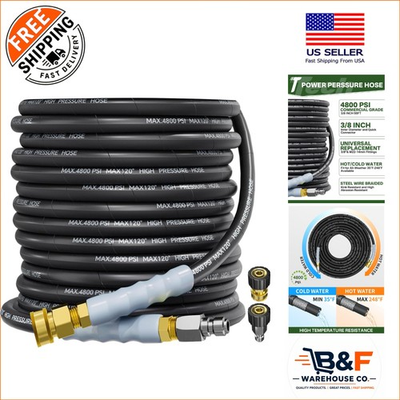 #ad #ad Durable 3 8quot; 4800PSI Pressure Washer Hose Kink Resistant Steel Braided Design $108.44