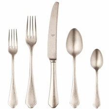 Mepra Dolce Vita Pewter Champagne 5 Piece Cutlery Set with 1 Table Knife, 1 D...