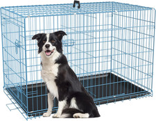 XL Dog Crate Dog Kennel Cage with Double Door,42 Inch Folding Metal Wire Dog Cag