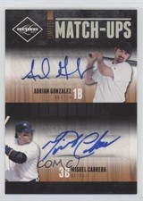 2011 Limited Match-Ups Signatures 2/10 Adrian Gonzalez Miguel Cabrera Auto 6fs