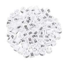 100 x Clothes Hanger Marker 2XS Size Tag Fit 3mm Rod White