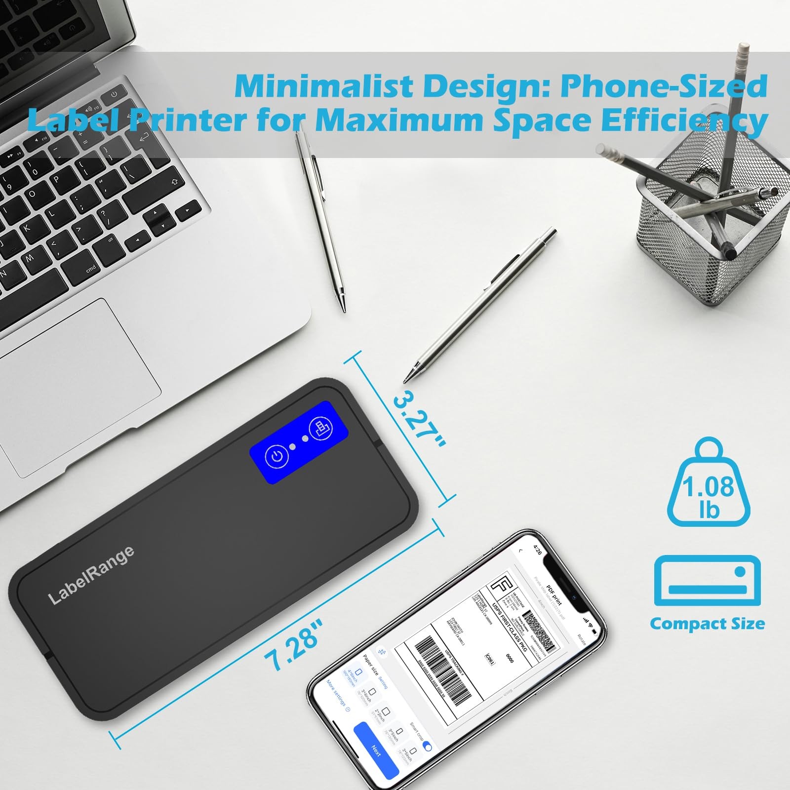 Bluetooth Thermal Label Printer for Mac, Windows, Phone, Tablet, Wireless 4x6...