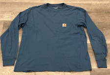 Carhartt WIP Work In Progress L/S Pocket T-Shirt Long Sleeve Blue Mens L