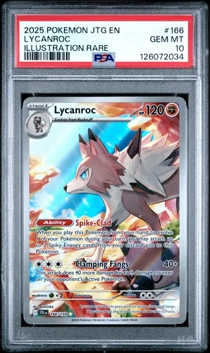 2025 POKEMON JTG EN-JOURNEY TOGETHER ILLUSTRATION RARE #166 LYCANROC PSA 10
