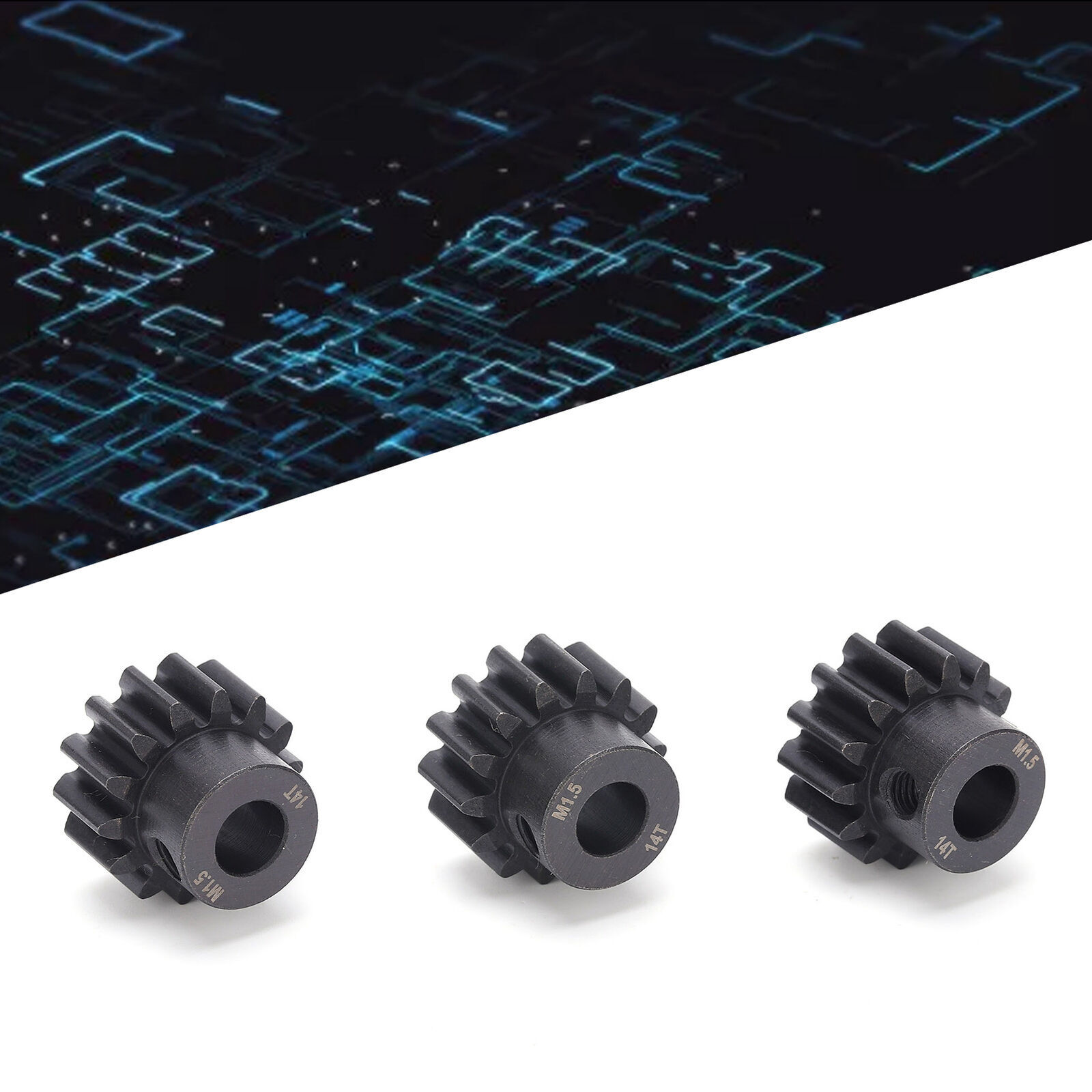 3PCS M1.5 8mm 14T Car Motor Steel Gear Pinion Motor Gear for 1/5 1/6 RC Car