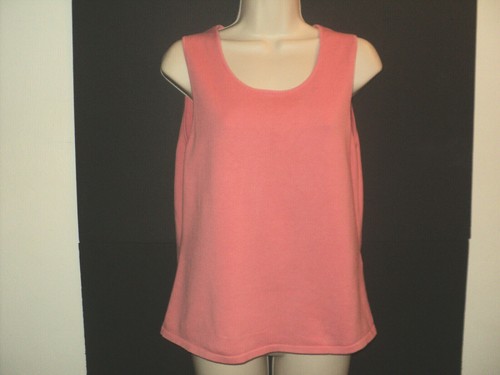 Petite Sophisticate Sweater Twin Set Cardigan Size S, Tank Shell Size M Salmon - Picture 3 of 6
