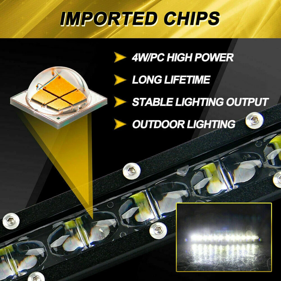 32inch Slim LED Light Bar Spot Flood Combo Off Road SUV ATV Marine Pickup 34'' - Image 3 of 4