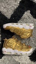 Size 8.5 - Supreme x Nike Air More Uptempo Metallic Gold for sale