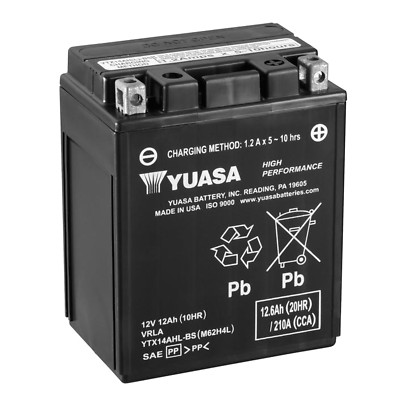 BATTERIA YUASA YTX14AHL-BS AGM  12 V 12 AH PER CAGIVA ELEFANT 650 1985 1989