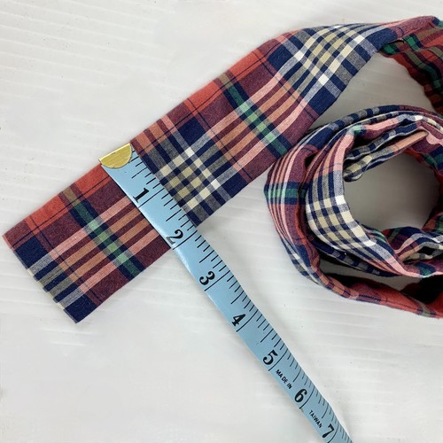 J Crew Narrow Madras Mens Necktie Thin Cotton Tie Plaid Excellent Gift Condition - Picture 4 of 9