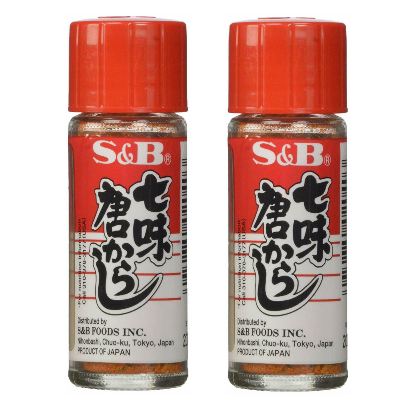 CONJUNTO de 2 Chili Rojo Japonés S&B Mezcla Surtida Nanami (Shichimi) Togarashi