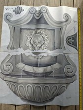 Tatouage Dry Rub Transfer Kit by Carolyn Yovan Grecco Water Fountain 24" x 27"