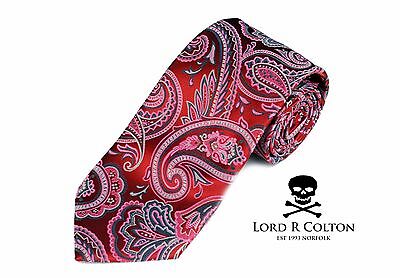 Lord R Colton Masterworks Tie Ravello Red & Pink Paisley Silk Necktie New 
