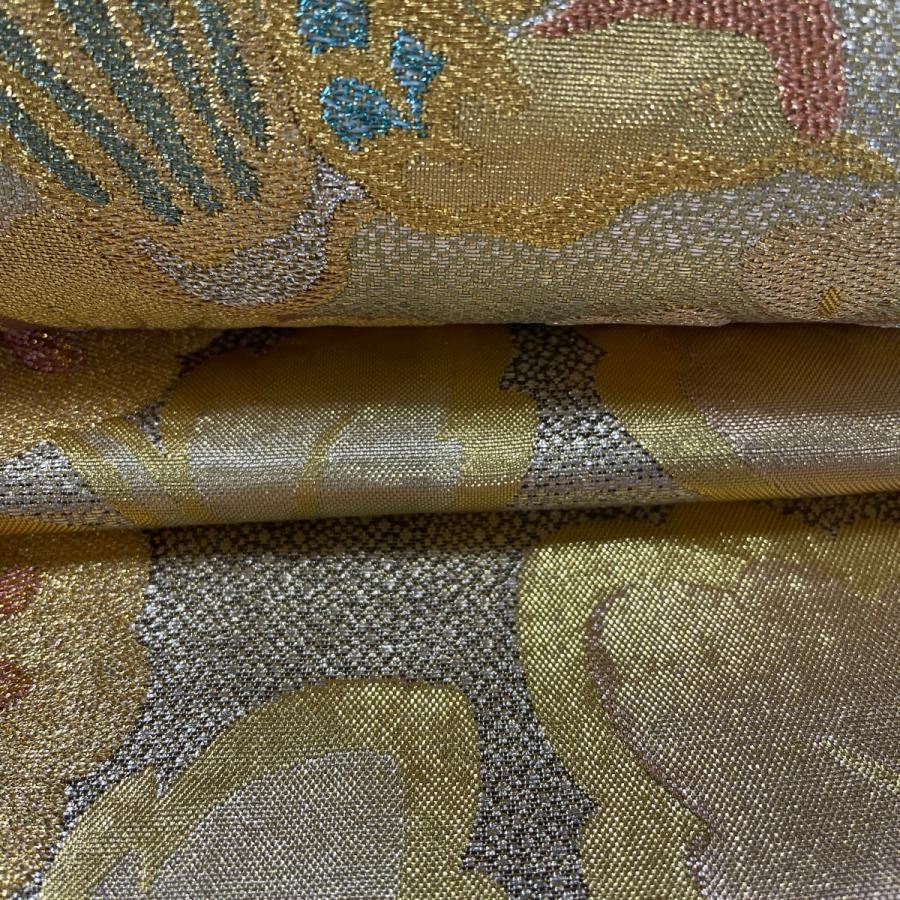 JAPANESE KIMONO BELT FUKURO OBI GOLD ROKUTSUGARA PURE SILK EE2729 eBay