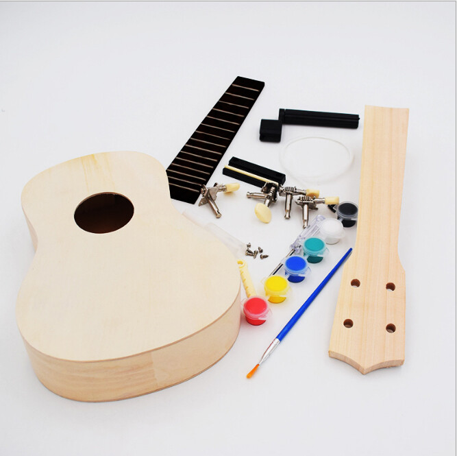 Kit De Bricolage Ukelele à 4 Cordes En Tilleul De 21 Pouces, Accessoire D'instrument D'apprentissage Léger Et Sûr Fait à La Main Pour Enfants Et Parents,Ukulele