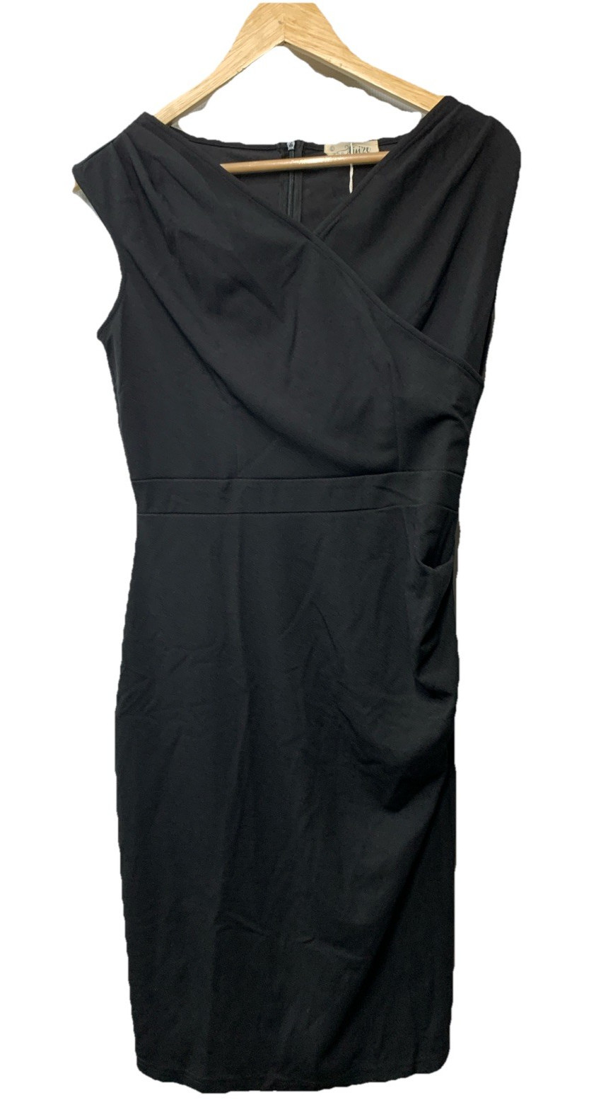 Dress Pleated Side Business Sweetheart Neck Sheath Size L Bl