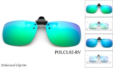 Polarized Clip On Flip up Sunglasses Flash Mirror Glare Block Driving UV 100%