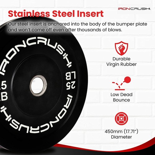 Olympic Bumper Plates Set - Virgin Weights Training Iron Crush 25LB - 第 6/7 張圖片