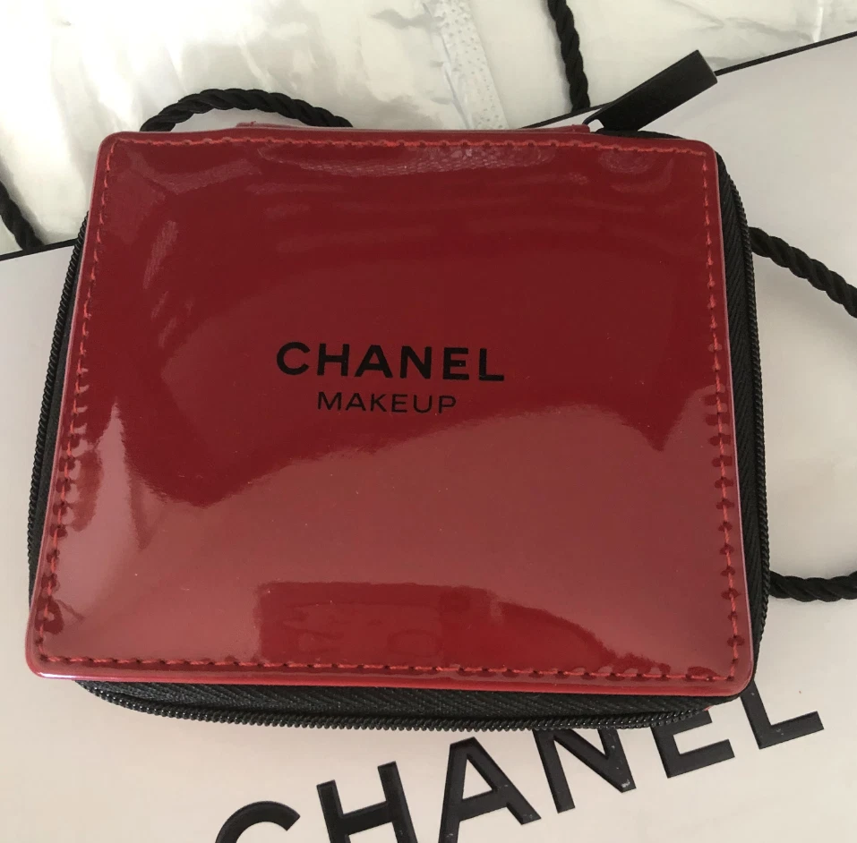 Chanel red makeup bag new arrivals
