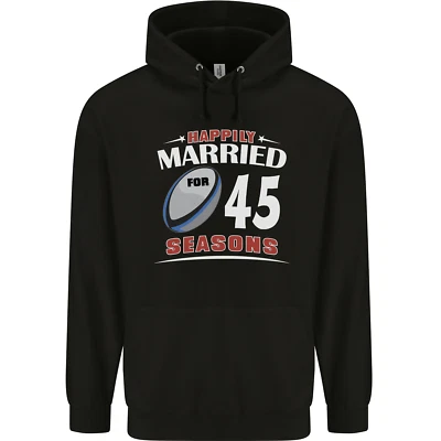 45 Jahre Hochzeitsjubiläum 45. Rugby Herren Kapuzenpullover - Bild 1 von 4
