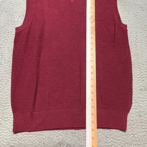 Brooks Brothers Sweater Vest Mens Large Red V Neck Cashmere Blend Golf New Tags - Picture 7 of 8