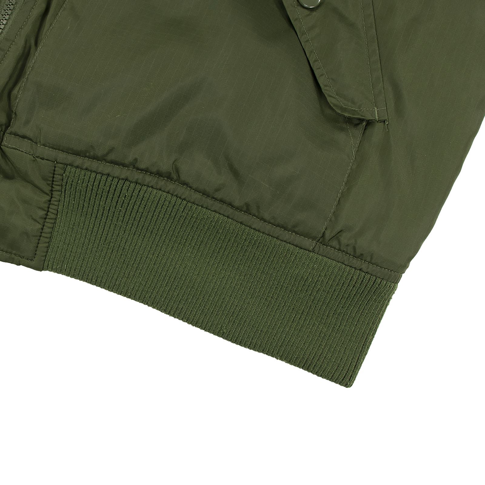 Five Four Green 100 Nylon Piped Bomber Flight Jacket… Gem