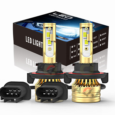 H13 LED Headlight Bulb High Low Beam Cool White 6000K 100000W Lamp Replacement
