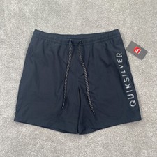 Quiksilver Men's Swimwear Swimming Shorts Drawstring Size M Black QM14VL013