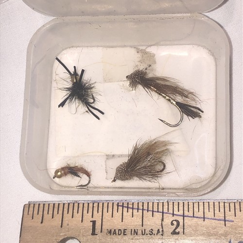 Lote de 34 moscas ORVIS vintage pesca con mosca: mosquitos, ninfas, etc. personalizadas atadas a mano - Imagen 8 de 13