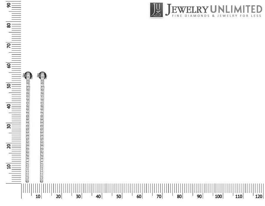 Pendientes colgantes de diseño de una fila de diamantes reales de oro blanco de 14 quilates para dama de 1 quilate 2,2" Foto 2 de 4