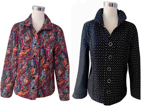Unbranded Reversible Quilted Patterned Button Up Jacket. Fits M. GUC #495 - Picture 2 of 12
