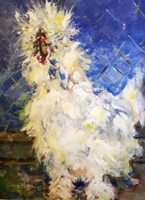 ANGEL  Acrylic Painting On Canvas.  8"×11" Unframed.  Artist Patsy Heller 