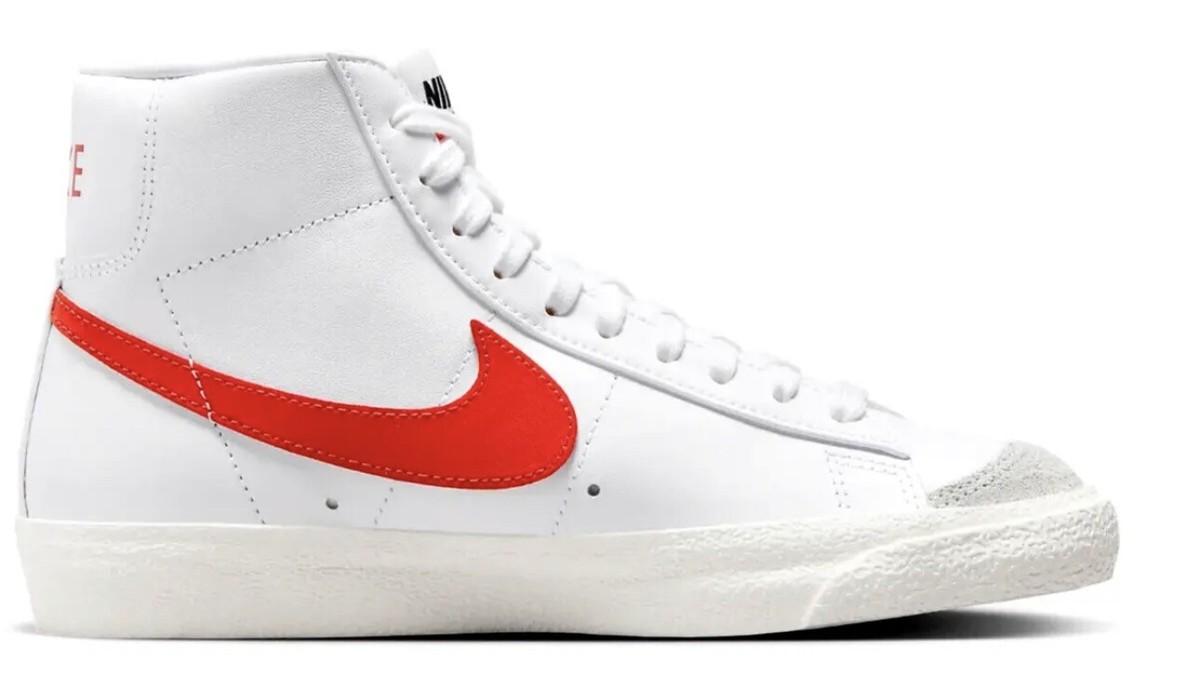 6.5 WOMEN\'S NIKE BLAZER MID 77 WHITE SAIL / HABANERO CZ1055-101 SNEAKERS Nike Blazer Mid 77 Womens Size 10.5 White Habanero Red Sail  main image 3
