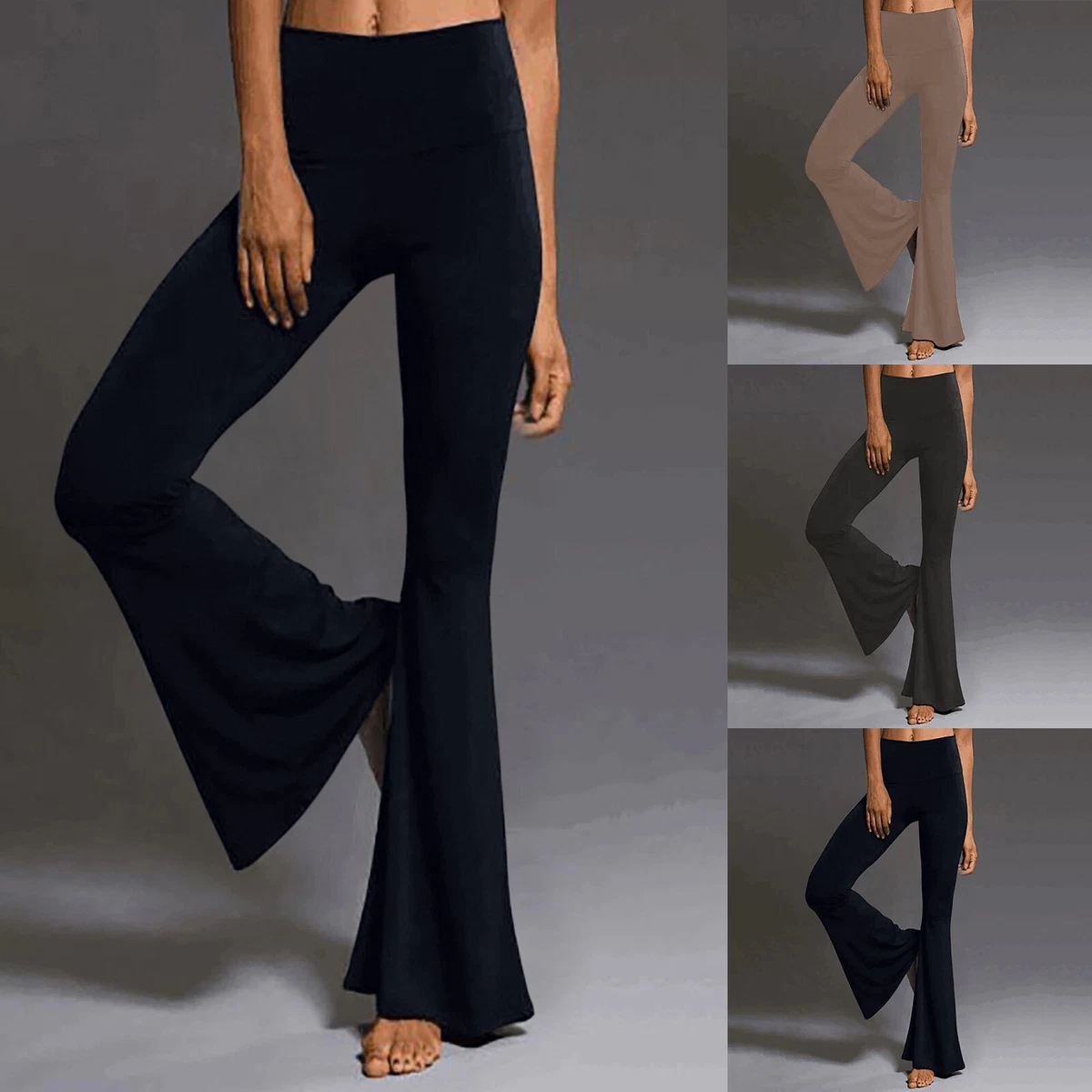 Women's High Waist Wide Leg Palazzo Bell Bottom Yoga Pants Flare Pants  Trousers