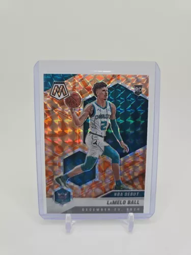 LaMelo Ball 2020-21 Panini Mosaic Orange Reactive Prizm NBA Debut RC #262