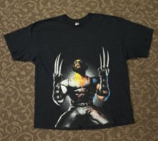 Vintage Wolverine Logan Mad Engine Marvel T-Shirt Black Claws Out Comic XXL