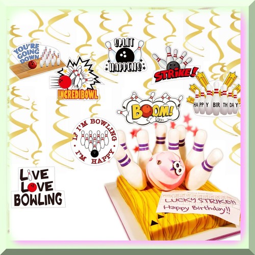 Bowling Bash Swirls - Fun Party Decorations for Bowling Ball Themed Birthdays, B - Picture 4 of 7