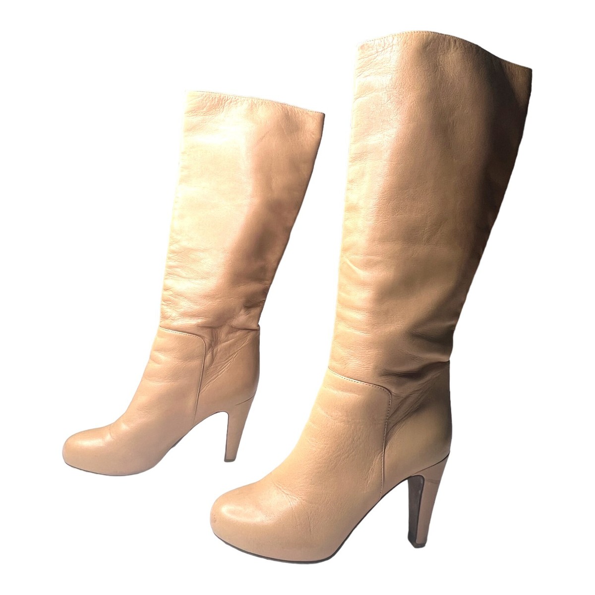 See by Chloe Womens Tan Knee High Heel Boots Leather Size 37 US 6 