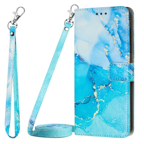 Fr Google Pixel 7A 7 8 Pro Card Slot Marble Leather Case Wallet Cover with Strap - Picture 17 of 17