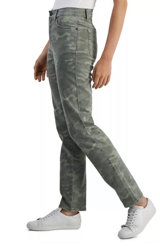 Style & Co Women’s Green Camo Straight Leg High Rise Denim Jeans s 10 - Picture 4 of 16