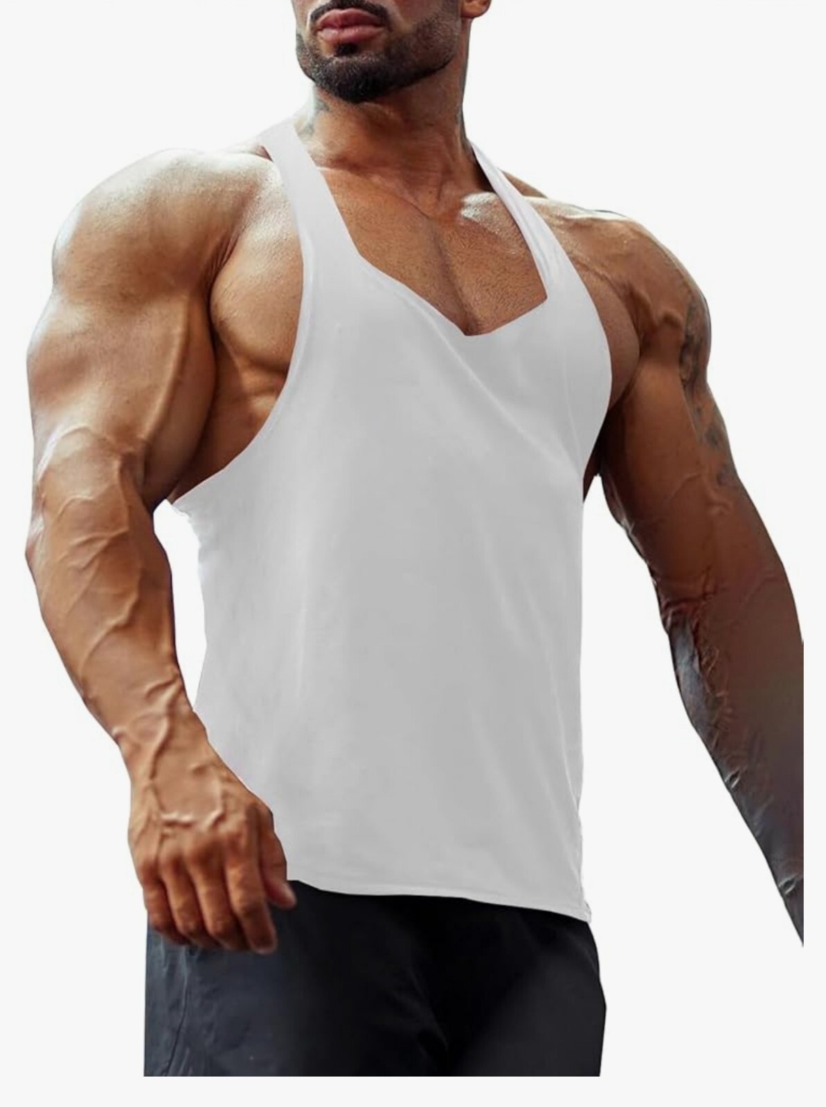 Men'sRacerbackTankTopsGymAthleticWorkoutDryFit(#073@3)