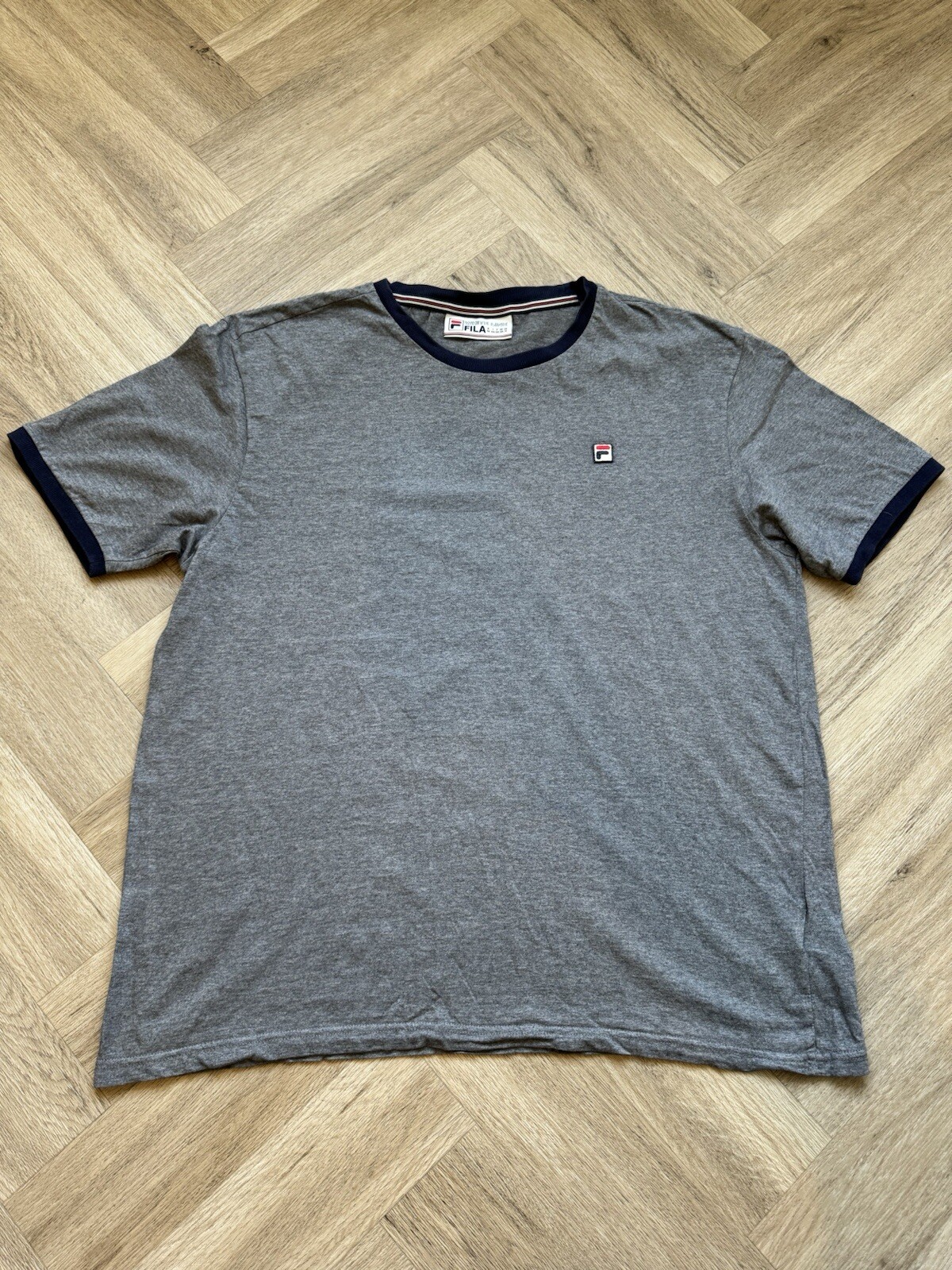 T shirt vintage FILA blu manica corta taglia XXL