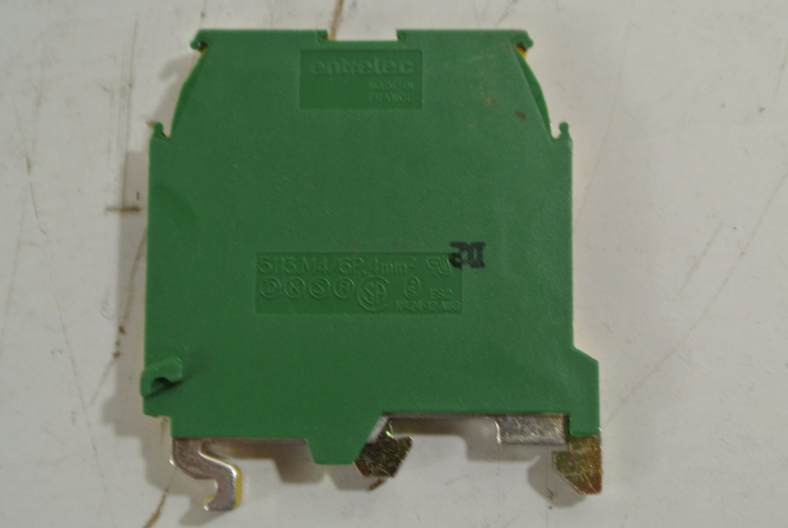 Entrelec Terminal Block Green & Yellow Cat: S113.M4/6 P.4 LOT of 8