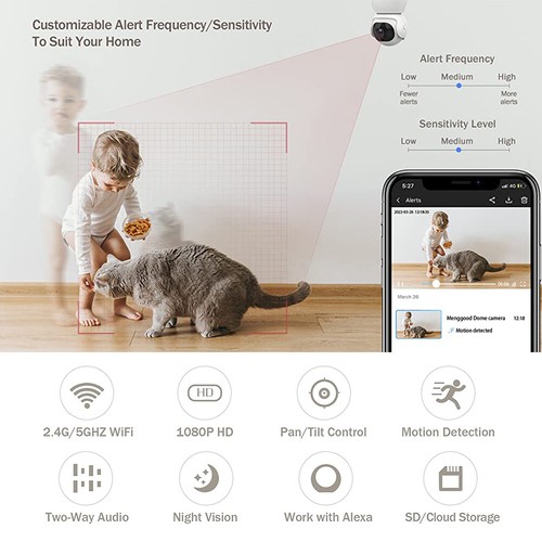 5G WiFi Wireless Indoor Home Smart Security Camera IR Night Vision Baby Monitor - Picture 10 of 15