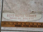 Vintage Esso Gas Boyd Motor Service War West Virginia License Plate Topper Va